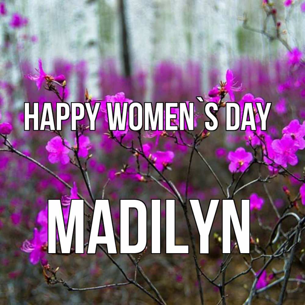 Greetings card с именем, Madilyn happy women`s day дикие цветы Greetings with text for free download 